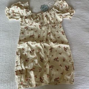 Floral off the shoulder or on the shoulder dress